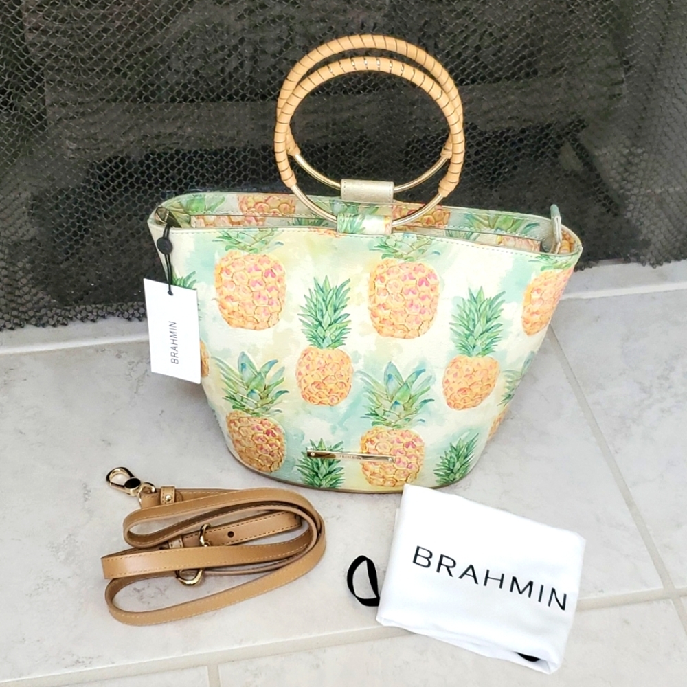 🥳🎈HOST PICK!🎈🥳  🍍🍍 BRAHMIN Mod Bowie Multi Pompano PINEAPPLE HANDBAG 🍍🍍